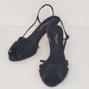 Nina Sandals Heels Black 7M
